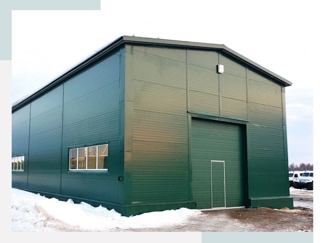 Двускатные ангары в Луге