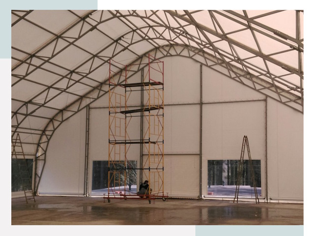 Шатровые ангары в Луге